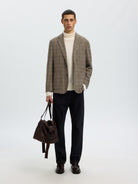 Selected Homme LANDON Blazer classique en laine à carreaux — vue 4