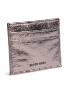 PCELSE Porte-cartes métallisé à message doré — Pieces — Taupe Gray — packshot | Appart 17 Bruxelles