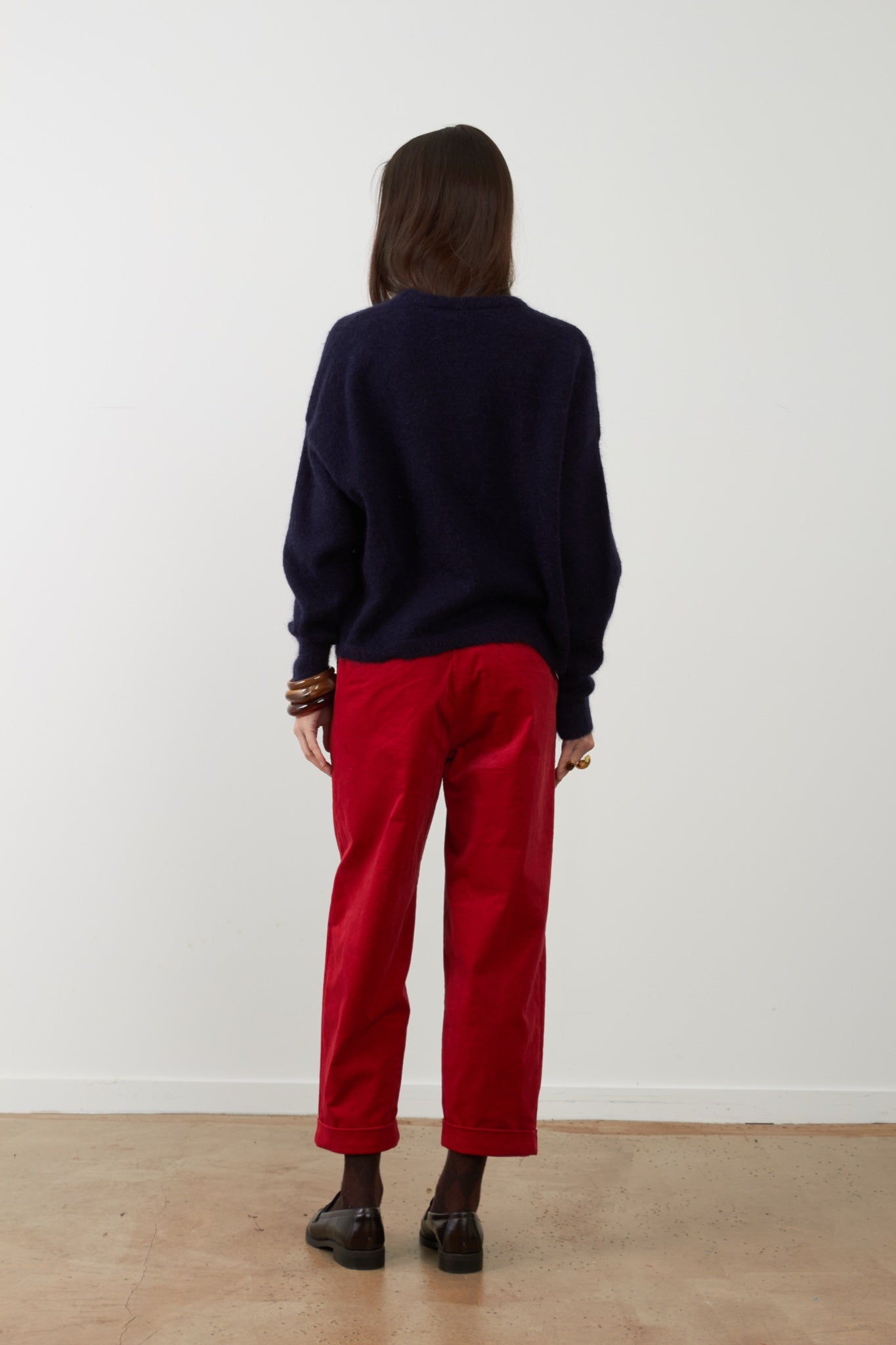 RANIA Pull en maille mohair — Navy — vue 3