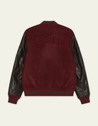 Varsity Veste teddy laine & cuir — Chocolate Truffle Red — vue 3