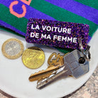 LA VOITURE DE MA FEMME Porte-clés à paillettes Plus de Love: Or