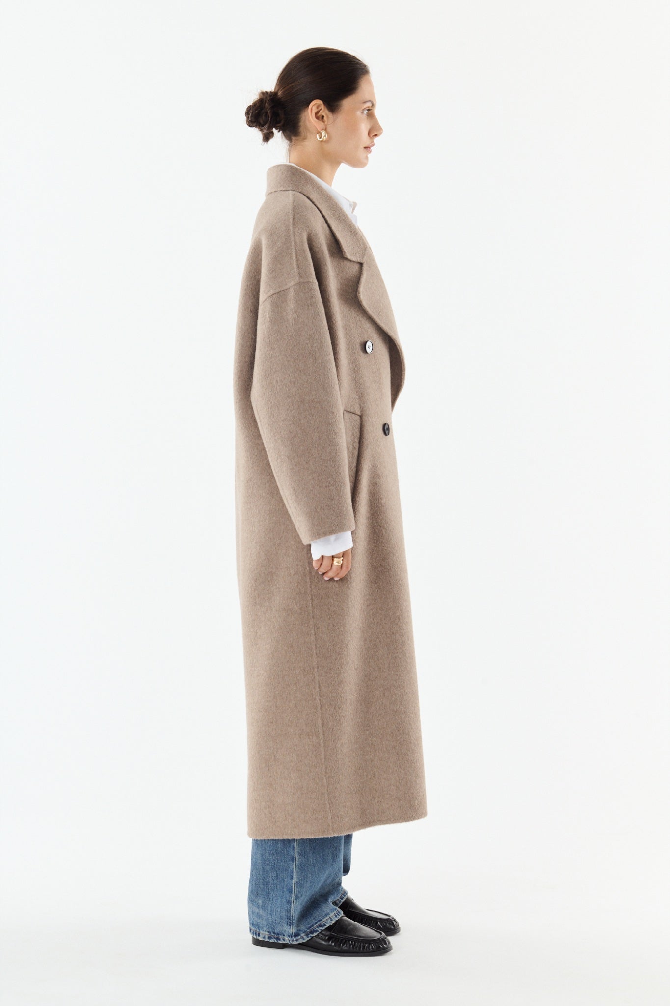 MURIEL Manteau long croisé — Taupe — vue 5