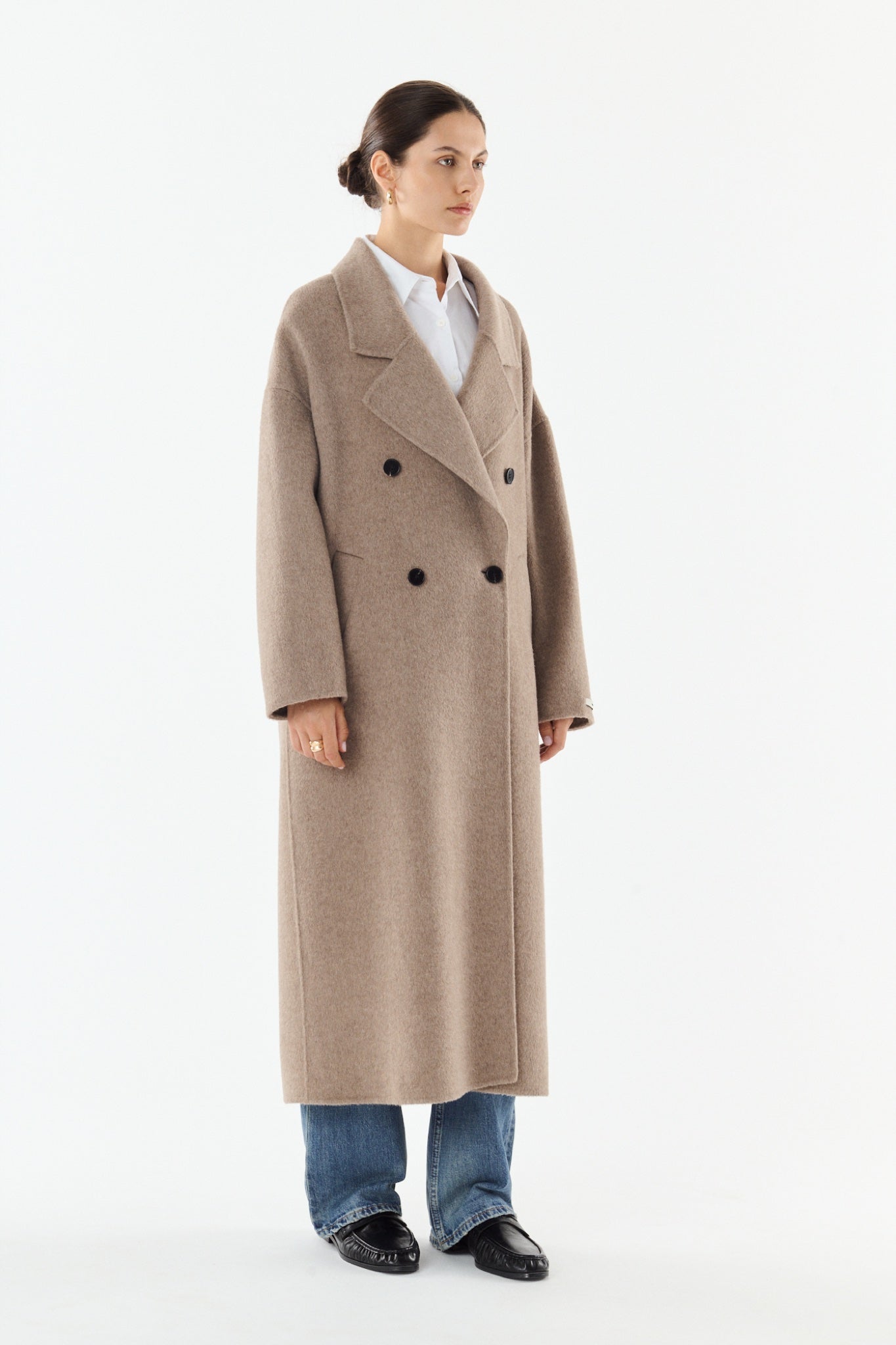 MURIEL Manteau long croisé — Taupe — vue 3