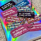 VA TE FAIRE CUIRE LE CUL Porte-clé à paillettes Plus de Love: Violet — Appart 17 Bruxelles