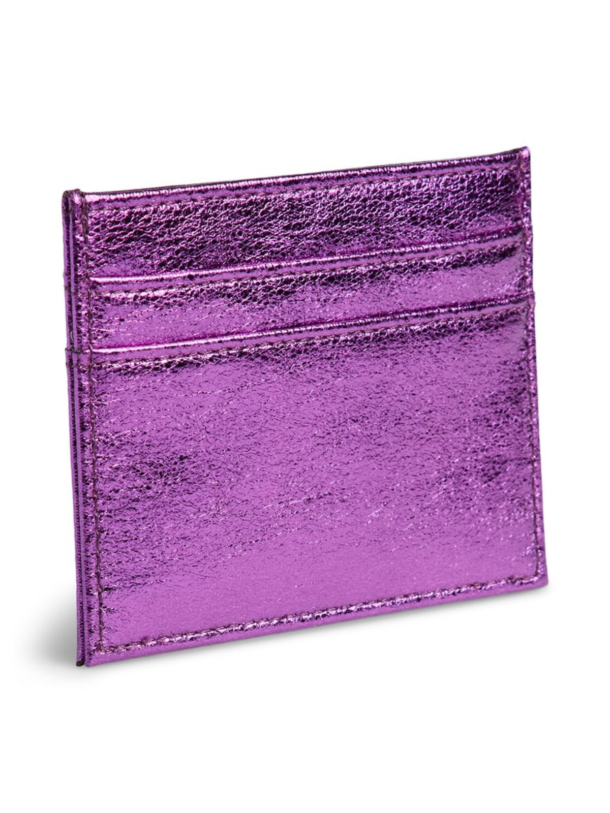 PCELSE Porte-cartes métallisé à message doré — Pieces — Purple Magic — vue de biais 2 | Appart 17 Bruxelles