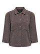 JDYDORIT Gilet-veste en maille jacquard effet tweed, manches 3/4 — JDY — Coffee Bean Checks — packshot | Appart 17 Bruxelles