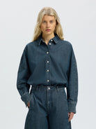 SLWBELLA Chemise en jean manches chauve-souris — Medium Blue Denim — vue 2