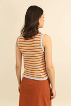 Top sans manches maille rayée multicolore — Appart 17 Bruxelles