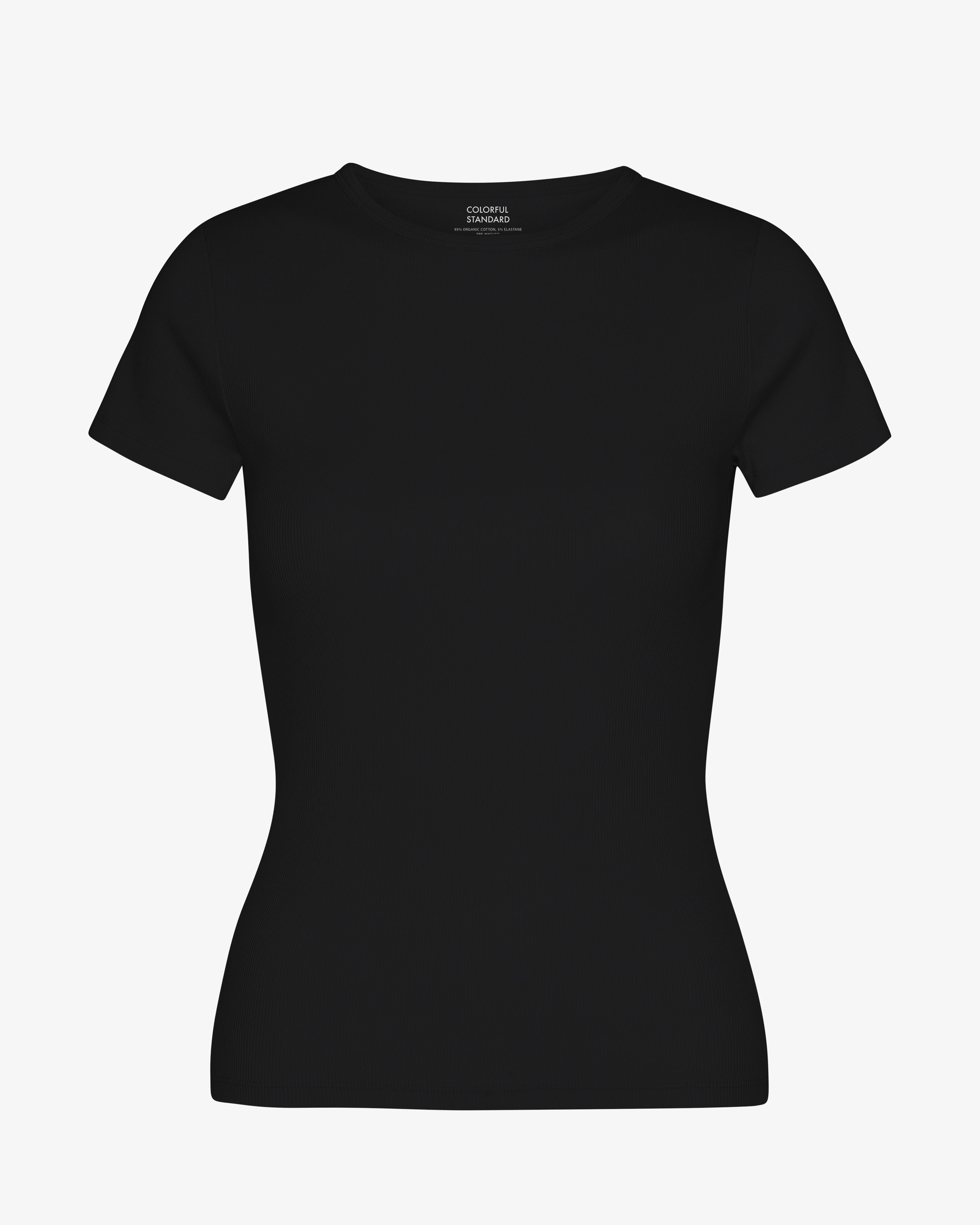 Colorful Standard Organic Rib SS T-Shirt côtelé manches courtes Deep Black