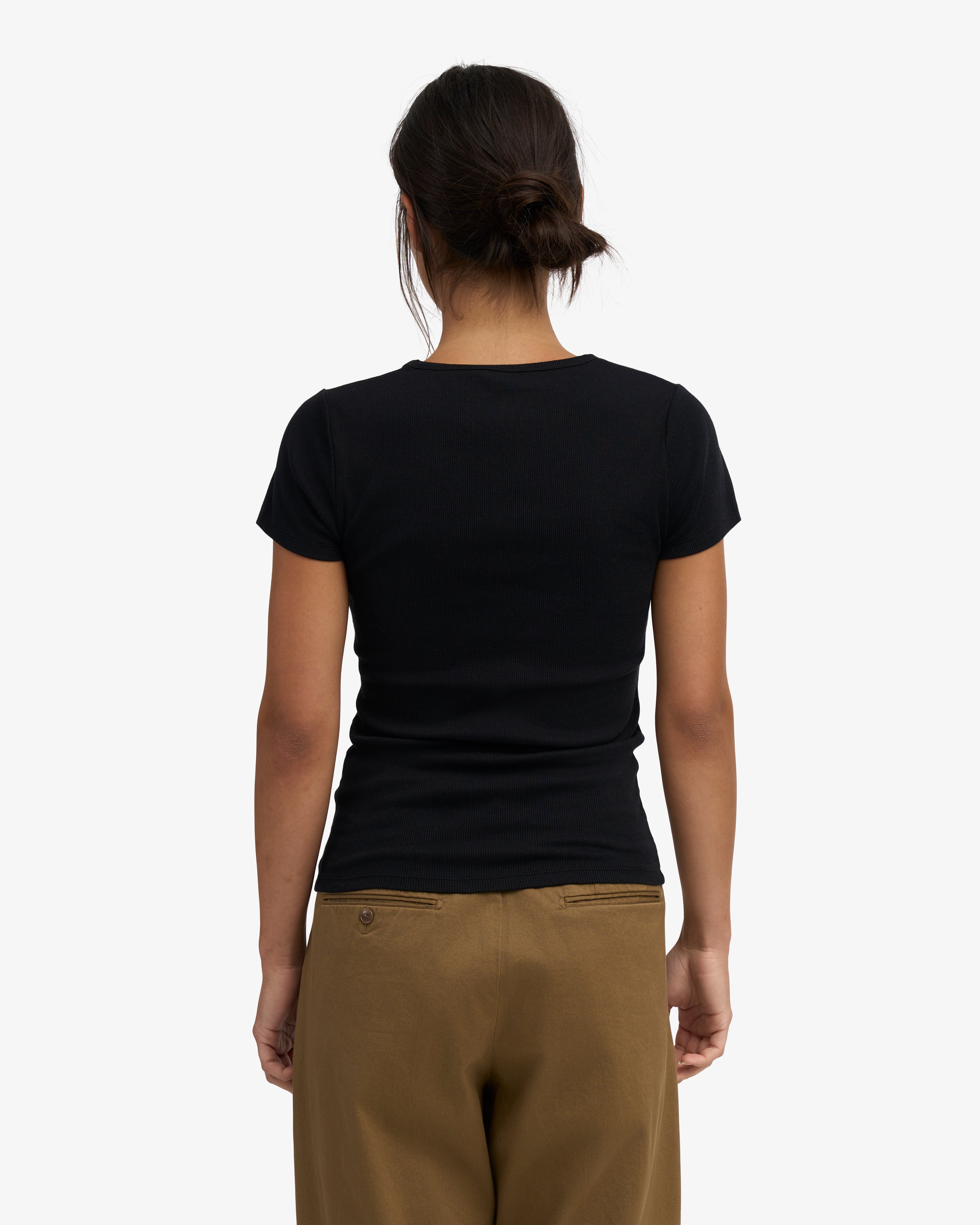 Colorful Standard Organic Rib SS T-Shirt côtelé manches courtes Deep Black