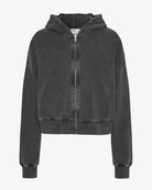 Colorful Standard Organic Crop Zip Hood Sweatshirt zippé court Faded Black