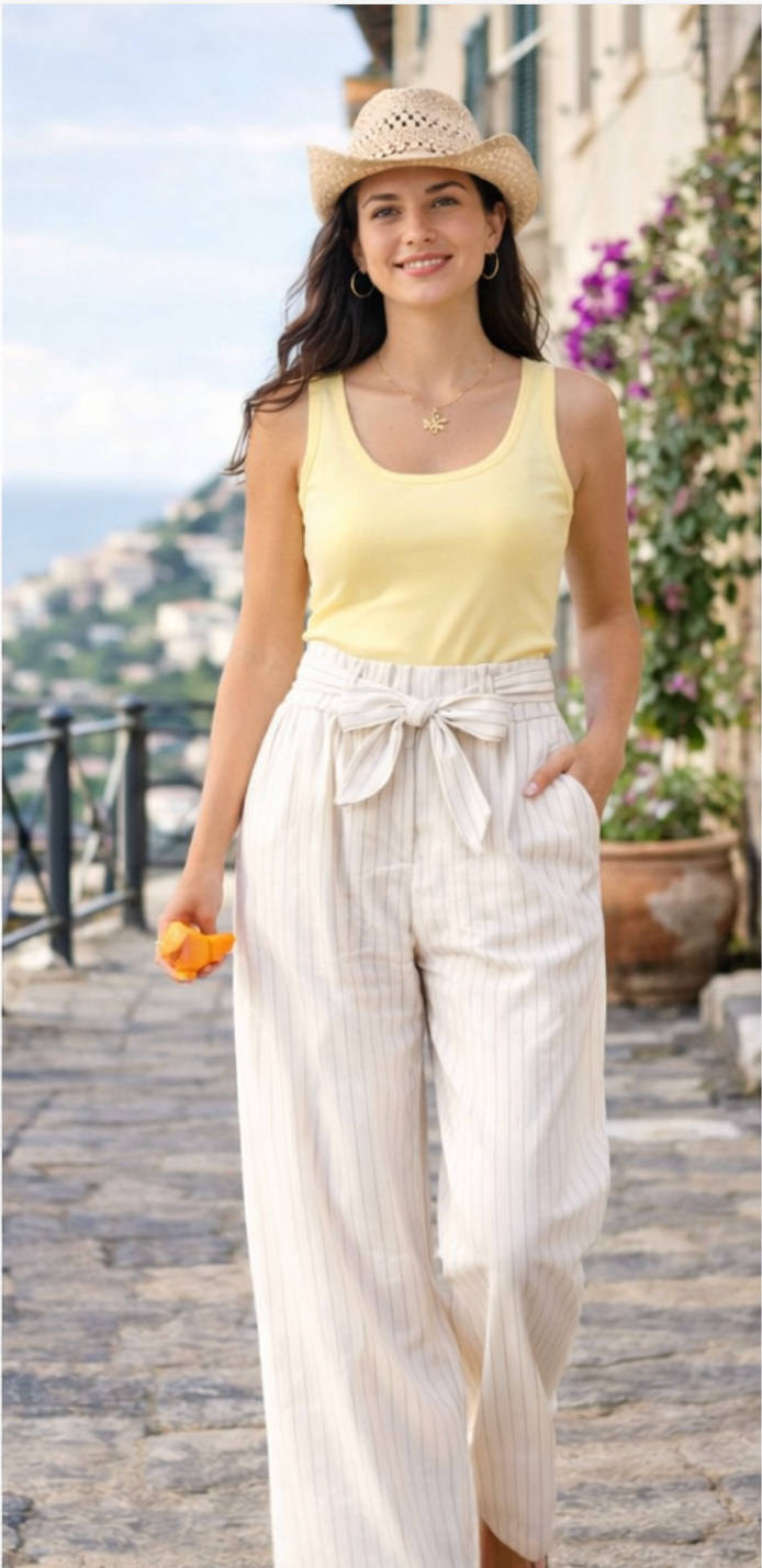 Pantalon Louna Lin & Lyocell Made in Italy — AD&LIA | Appart 17 Bruxelles