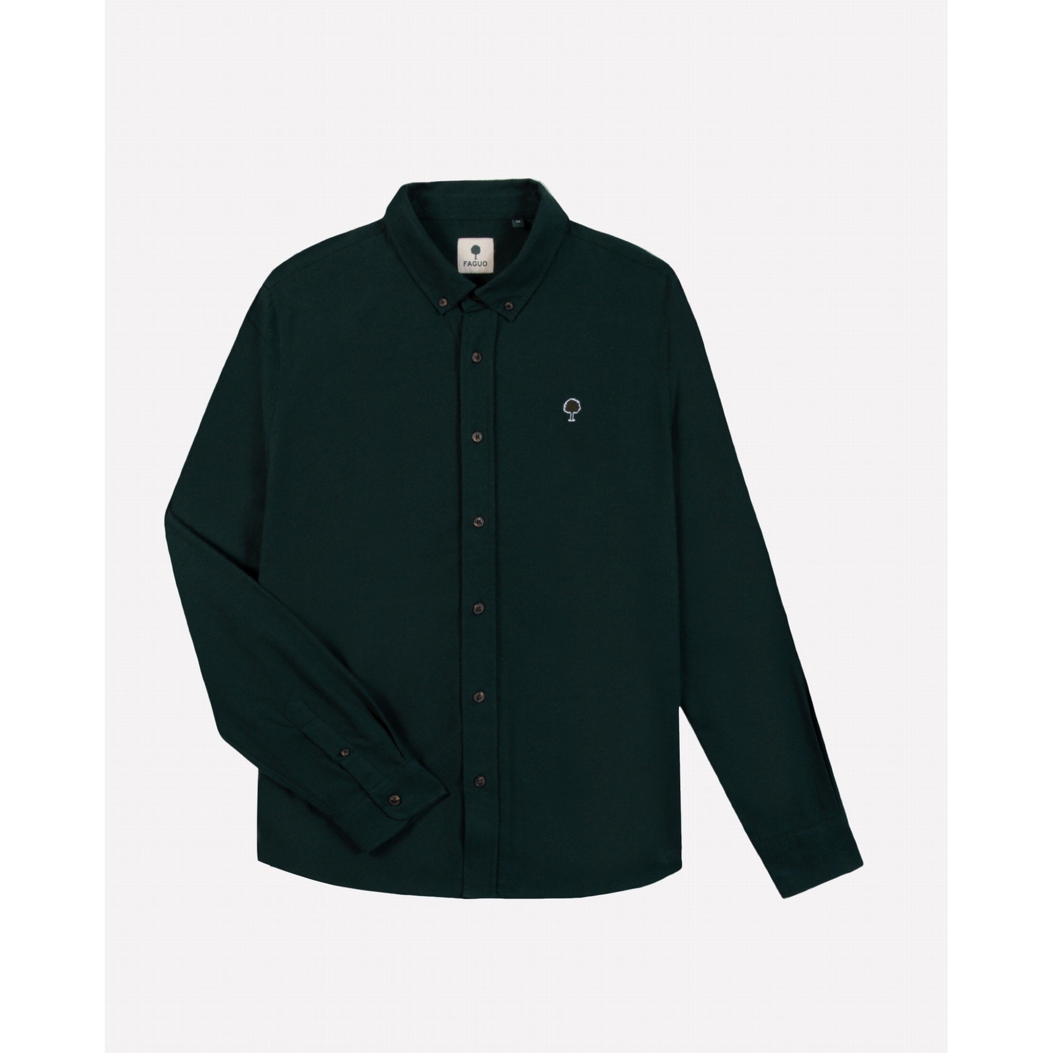FAGUO IVOY Chemise en coton tissé Vert foncé – FAGUO | Appart 17