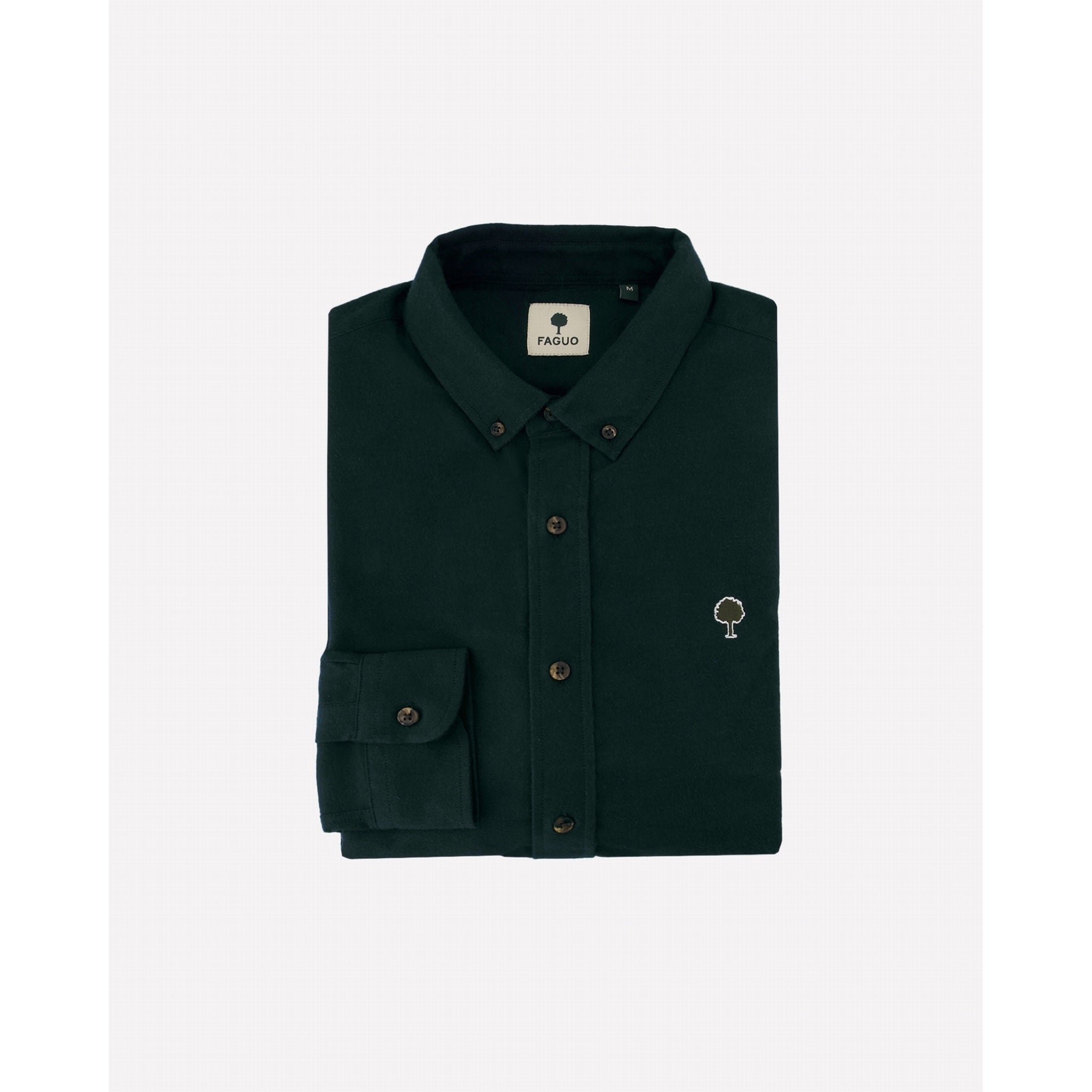 FAGUO IVOY Chemise en coton tissé Vert foncé – FAGUO | Appart 17