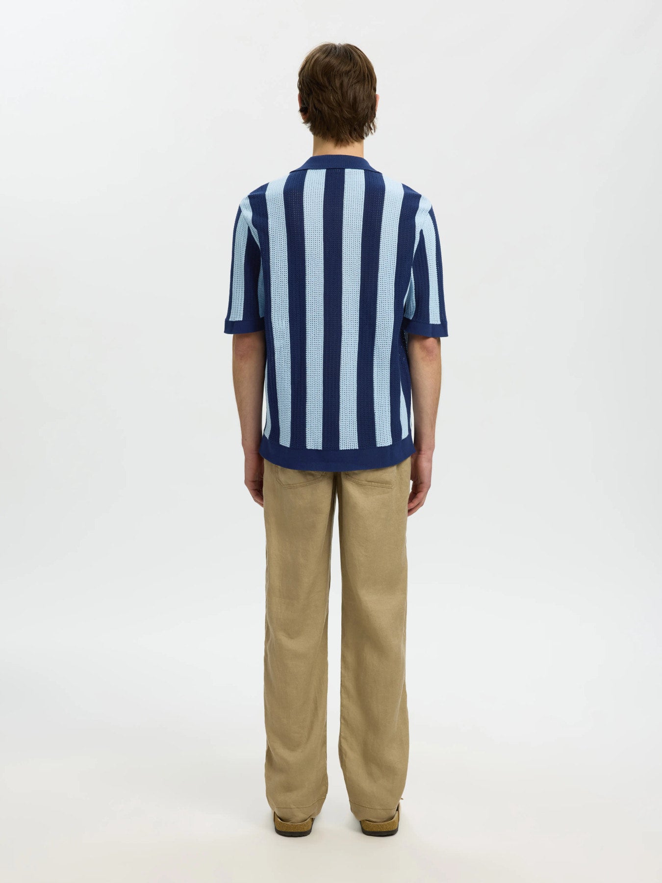 SLHSHANE Cardigan Polo Coton Bio Hommes — Selected — zoom matière | Appart 17