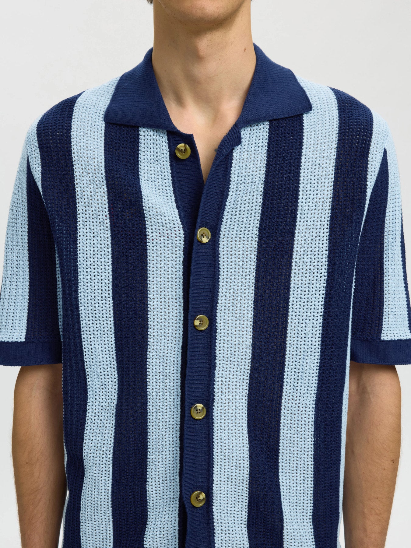 SLHSHANE Cardigan Polo Coton Bio Hommes — Selected — vue de face | Appart 17