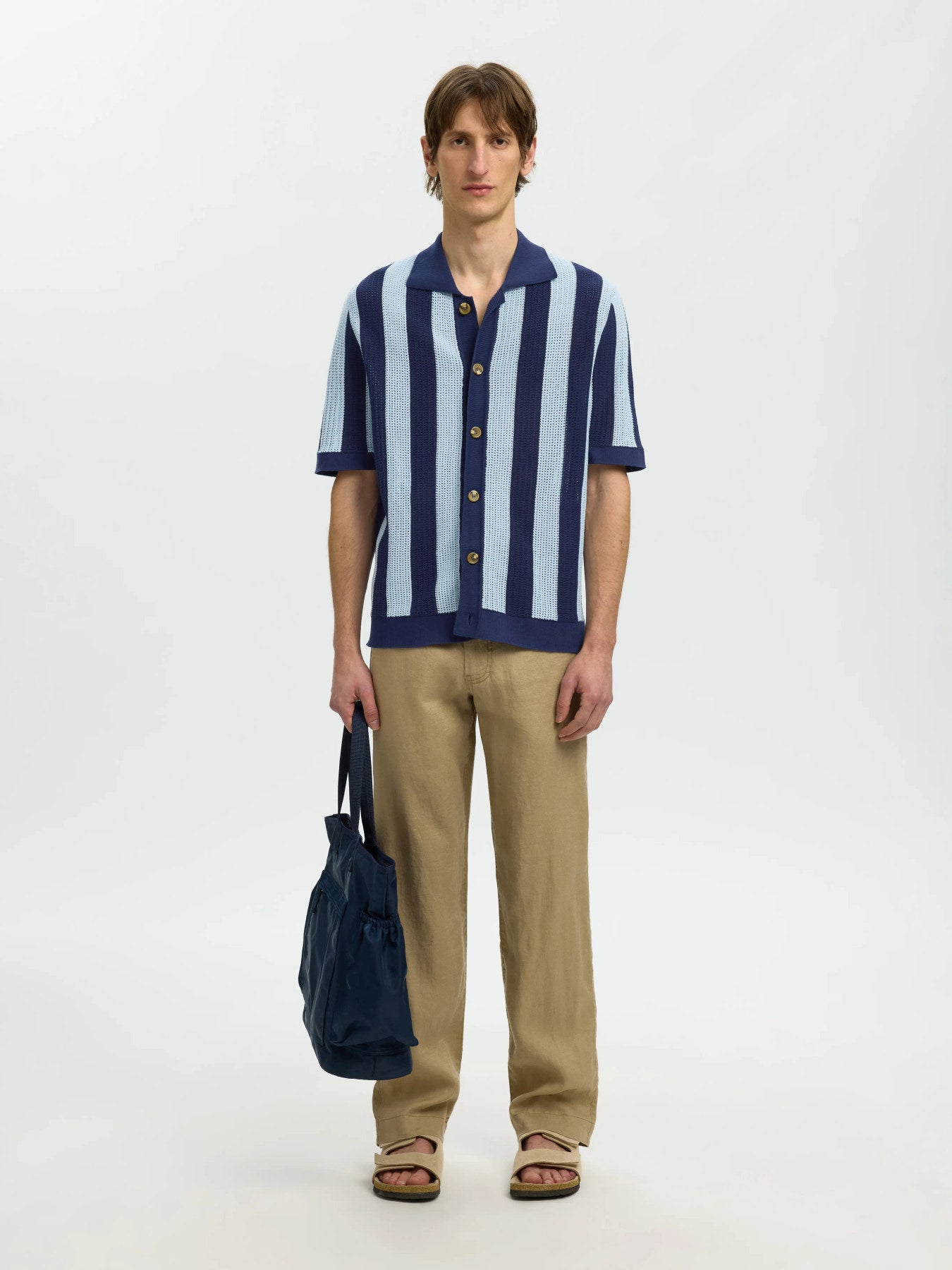 SLHSHANE Cardigan Polo Coton Bio Hommes — Selected — détail | Appart 17