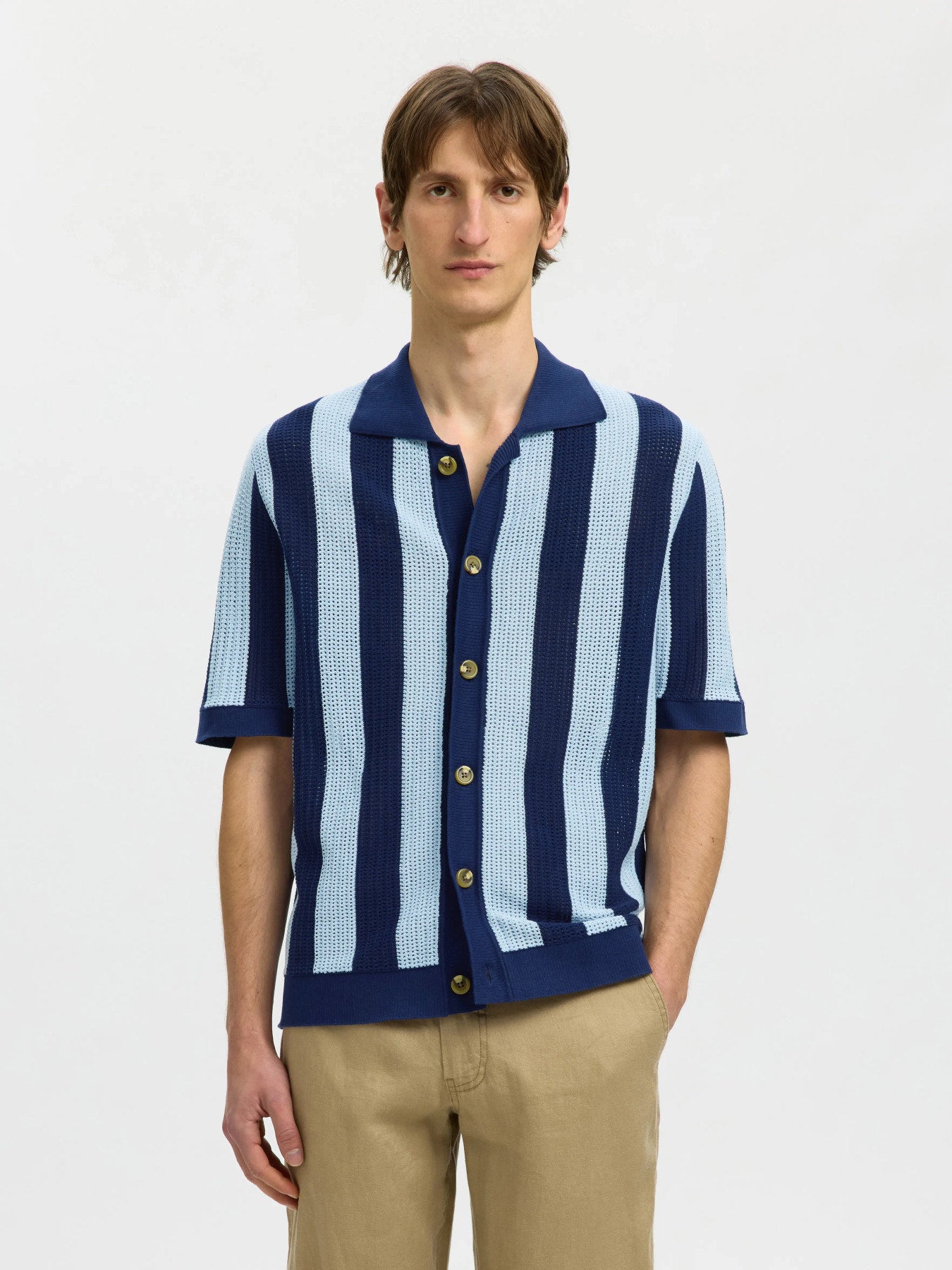 SLHSHANE Cardigan Polo Coton Bio Hommes — Selected — vue de dos | Appart 17