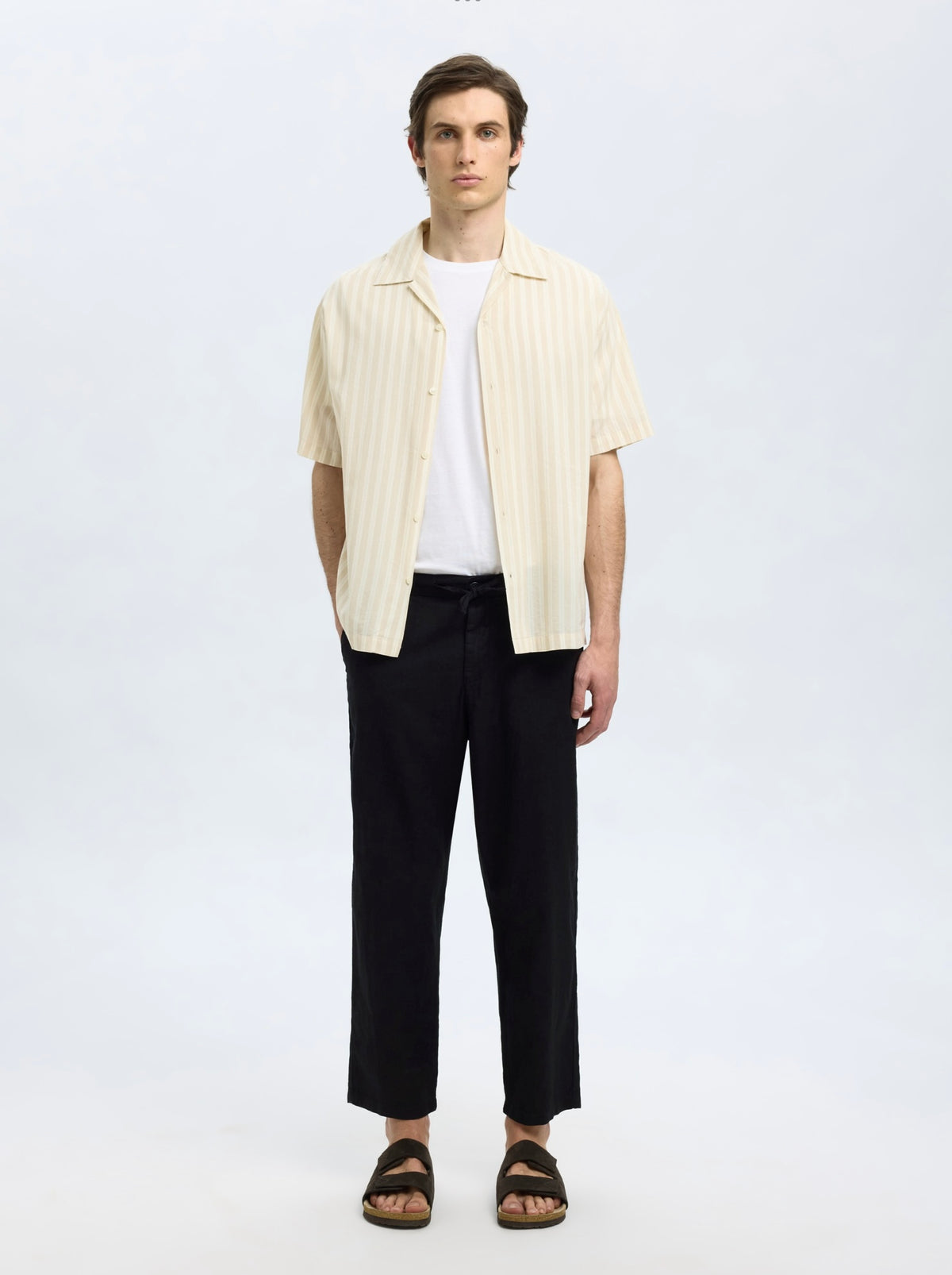 SLH180 RELAXED CROPPED MAGNUS SUN PANT — SELECTED HOMME BLACK | Appart 17 Bruxelles