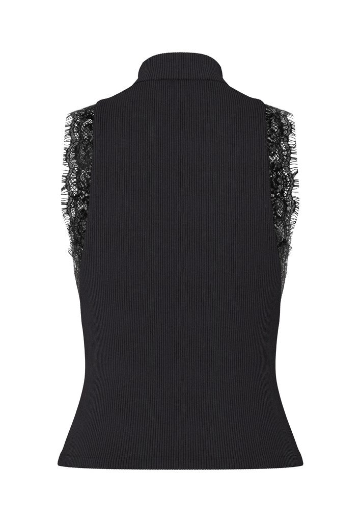 HDIDA Débardeur col montant en dentelle Black – HYPEDROP | Appart 17