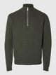 SLHDANE LS KNIT STRUCTURE HALF ZIP NOOS — SELECTED HOMME BLACK — porté | Appart 17