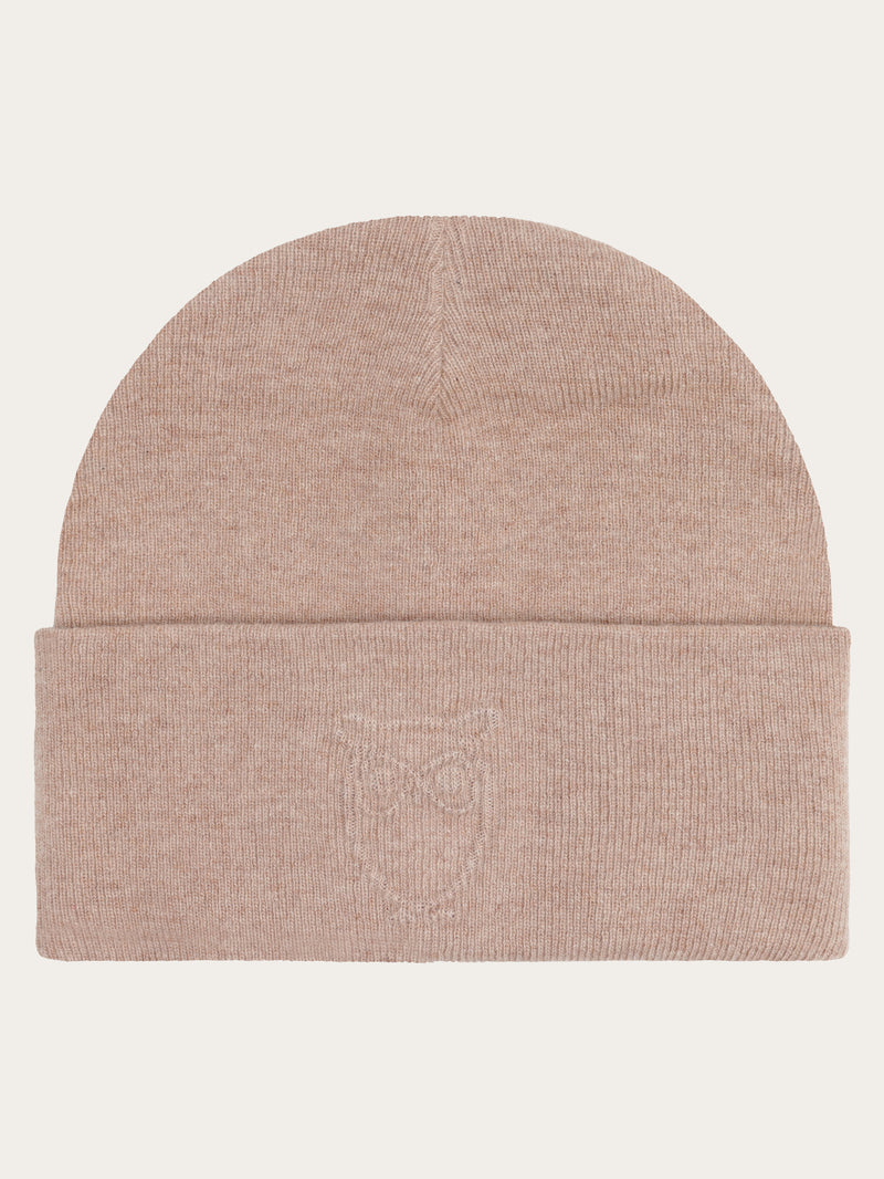 Lamswool logo embossed beanie