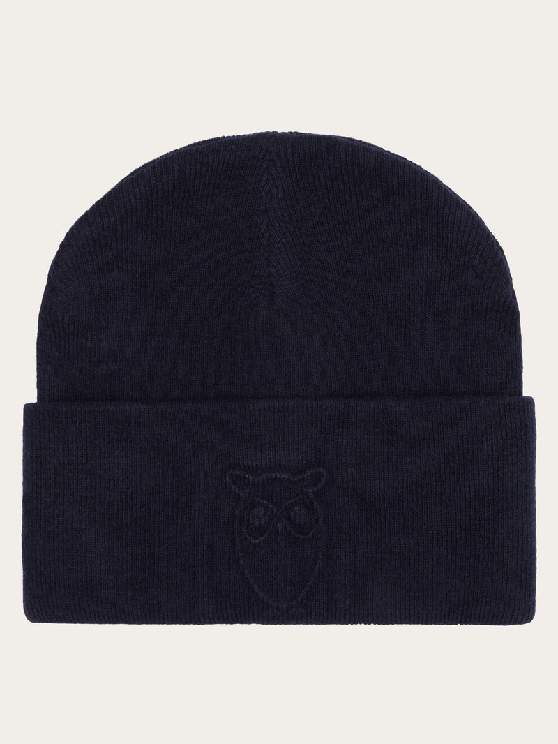 Lamswool logo embossed beanie