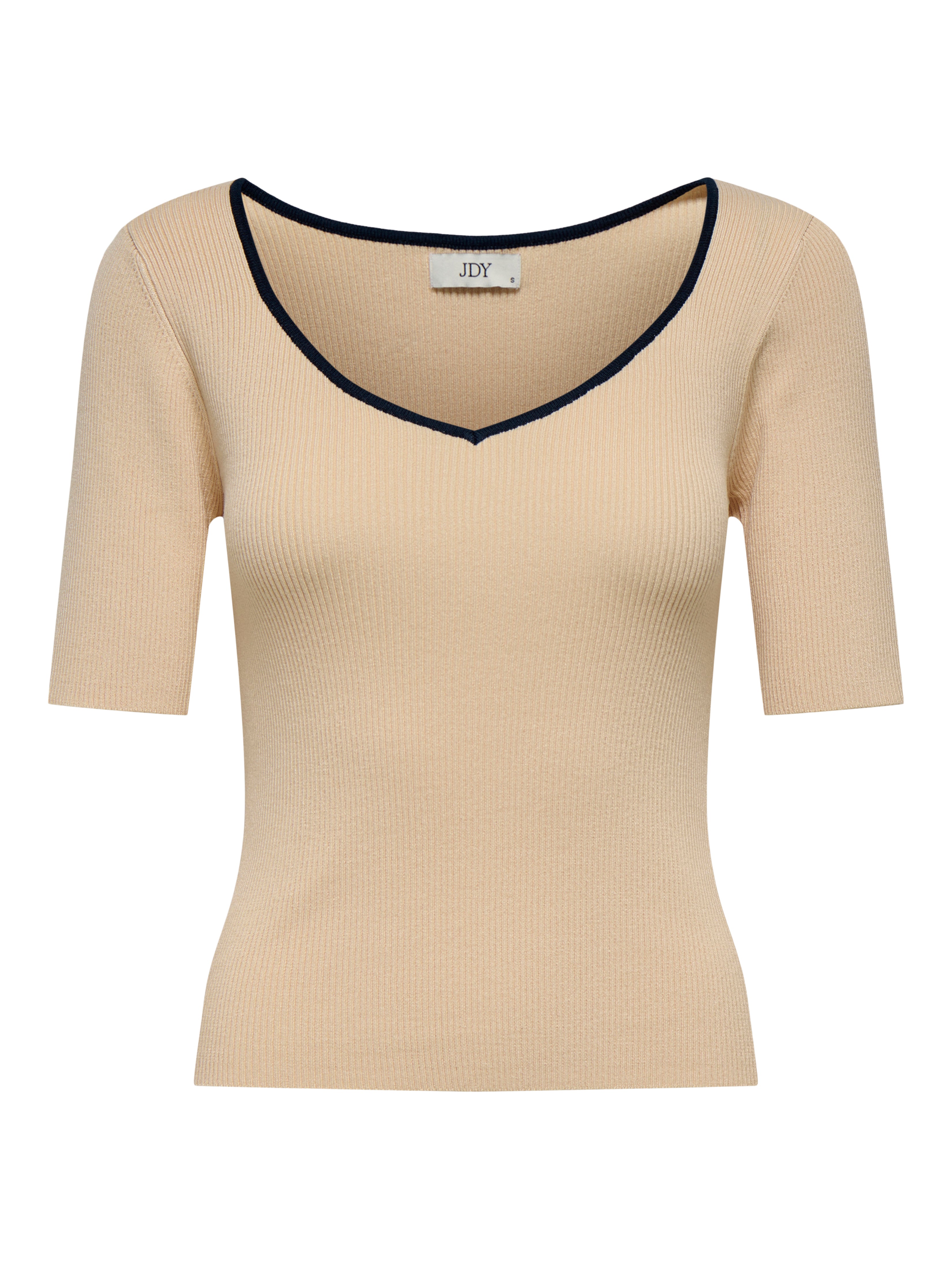JDYNANNA S/S CONTRAST V-NECK PULL