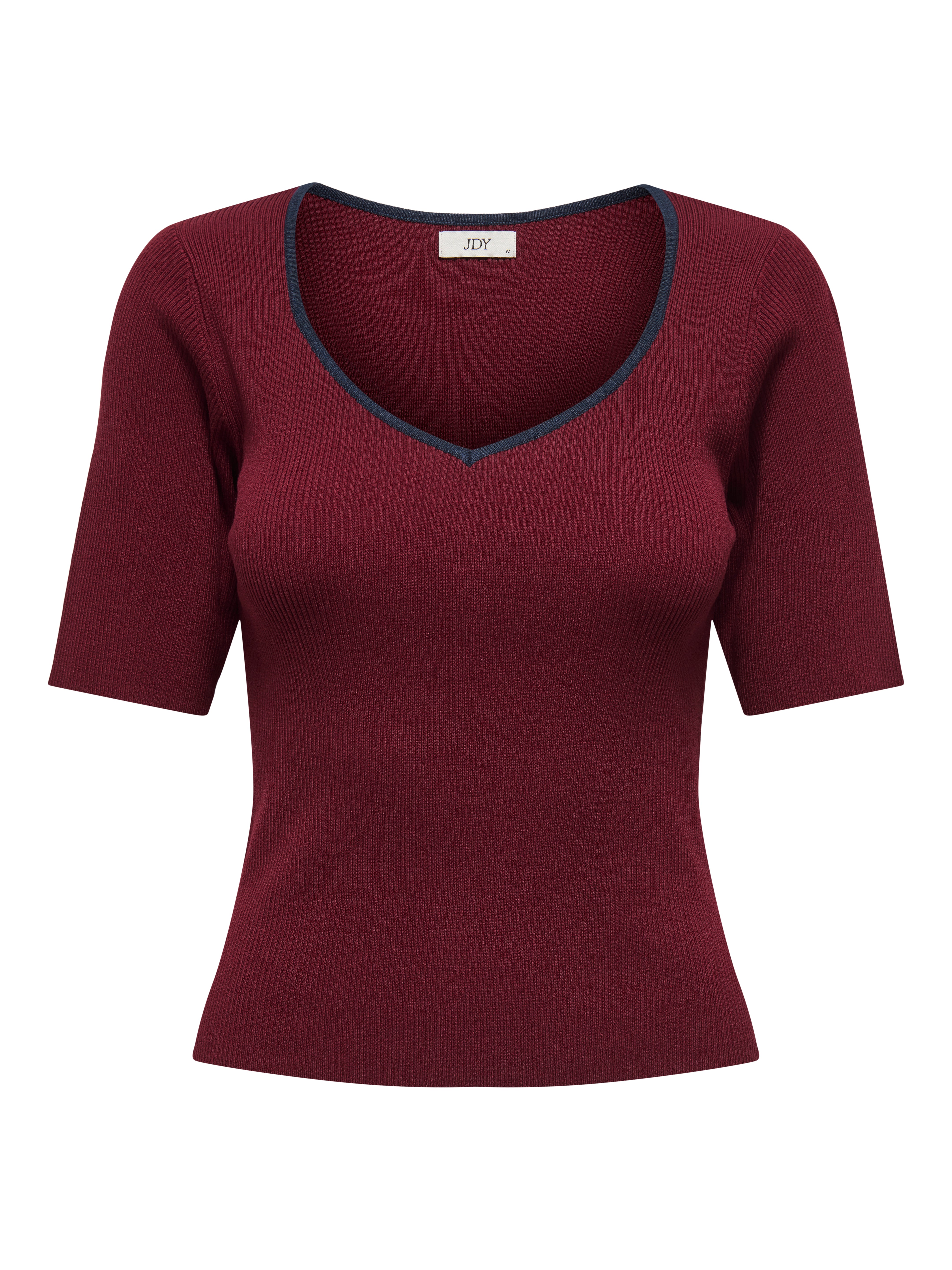 JDYNANNA S/S CONTRAST V-NECK PULL