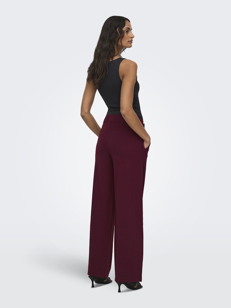JdY JDYGEGGO Pantalon Large Maille Femme Windsor Wine
