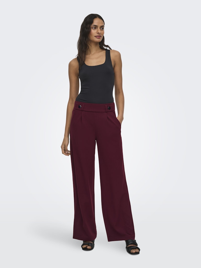JdY JDYGEGGO Pantalon Large Maille Femme Windsor Wine