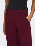 JdY JDYGEGGO Pantalon Large Maille Femme Windsor Wine