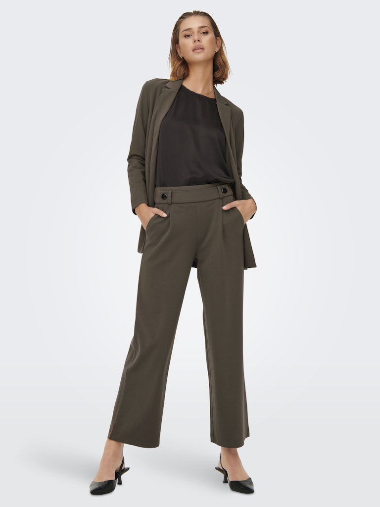 JdY JDYGEGGO Pantalon Large Maille Femme Chocolate Brown