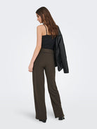 JdY JDYGEGGO Pantalon Large Maille Femme Chocolate Brown
