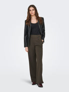 JdY JDYGEGGO Pantalon Large Maille Femme Chocolate Brown
