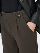 JdY JDYGEGGO Pantalon Large Maille Femme Chocolate Brown