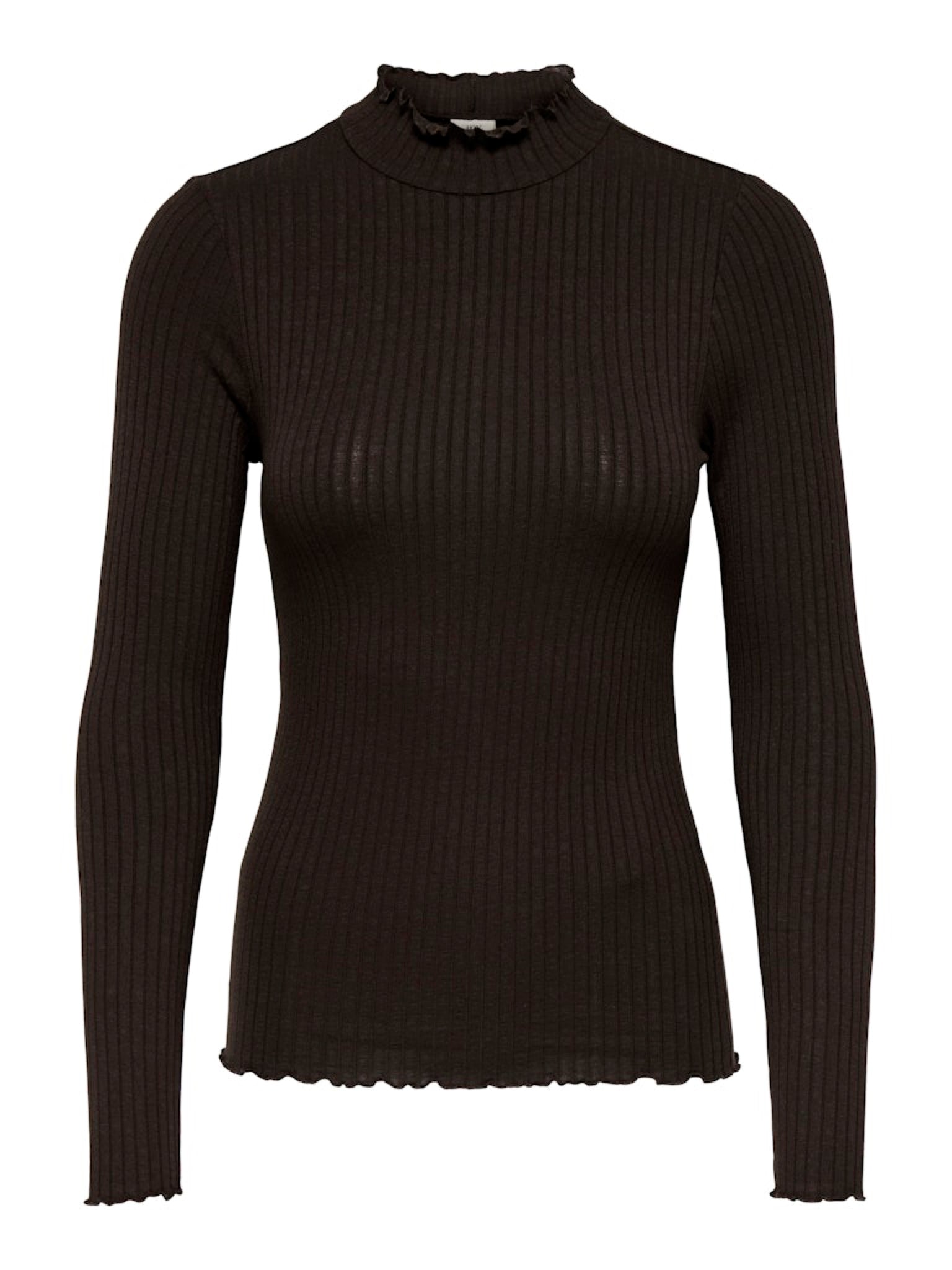 JDYFRANSISKA Top col montant manches longues Black Coffee – JDY | Appart 17