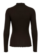 JDYFRANSISKA Top col montant manches longues Black Coffee – JDY | Appart 17