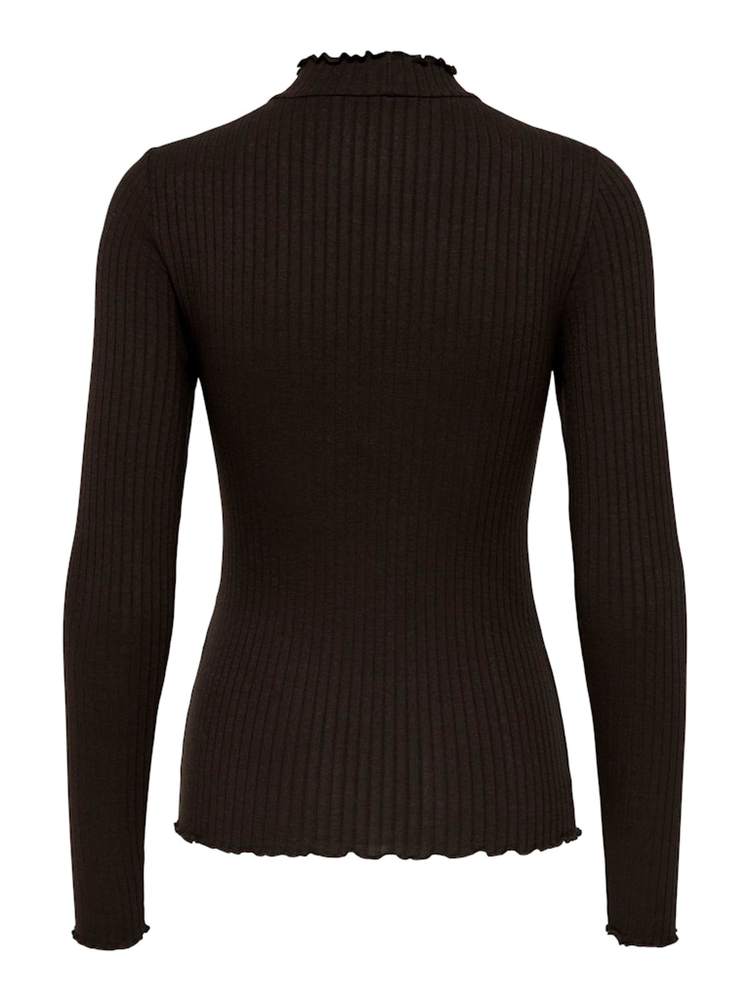 JDYFRANSISKA Top col montant manches longues Black Coffee – JDY | Appart 17