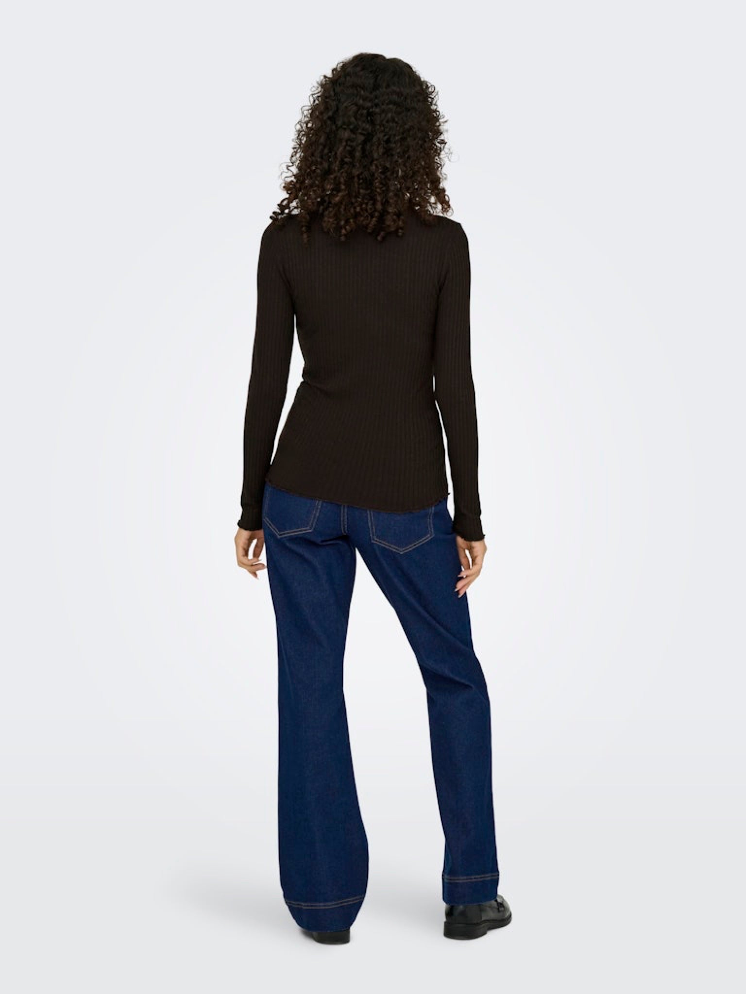 JDYFRANSISKA Top col montant manches longues Black Coffee – JDY | Appart 17
