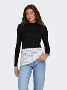 JDYFRANSISKA Top col montant manches longues Black – JDY | Appart 17