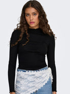 JDYFRANSISKA Top col montant manches longues Black – JDY | Appart 17