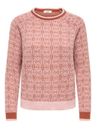 JDYBRYN Pull jacquard col rond — Crème Brûlée Woodbine & Peachskin & Crème Brûlée Toffee Peachskin | Appart 17