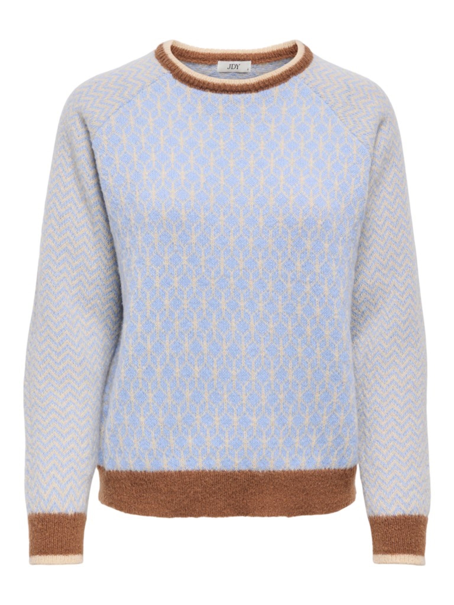 JDYBRYN Pull jacquard col rond — Crème Brûlée Woodbine & Peachskin & Crème Brûlée Toffee Crème Brûlée Toffee | Appart 17