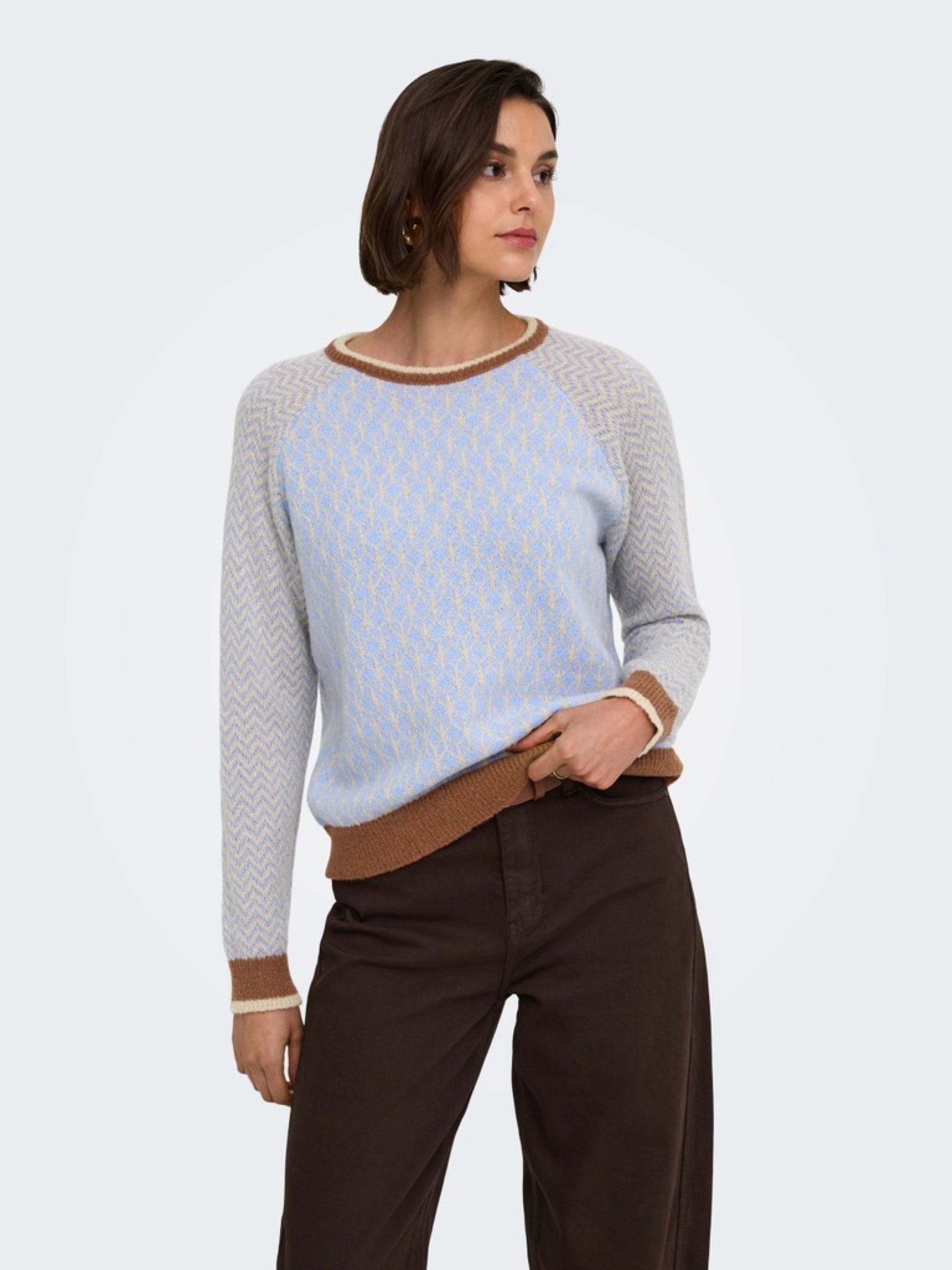 JDYBRYN Pull jacquard col rond — Crème Brûlée Woodbine & Peachskin & Crème Brûlée Toffee Crème Brûlée Toffee | Appart 17