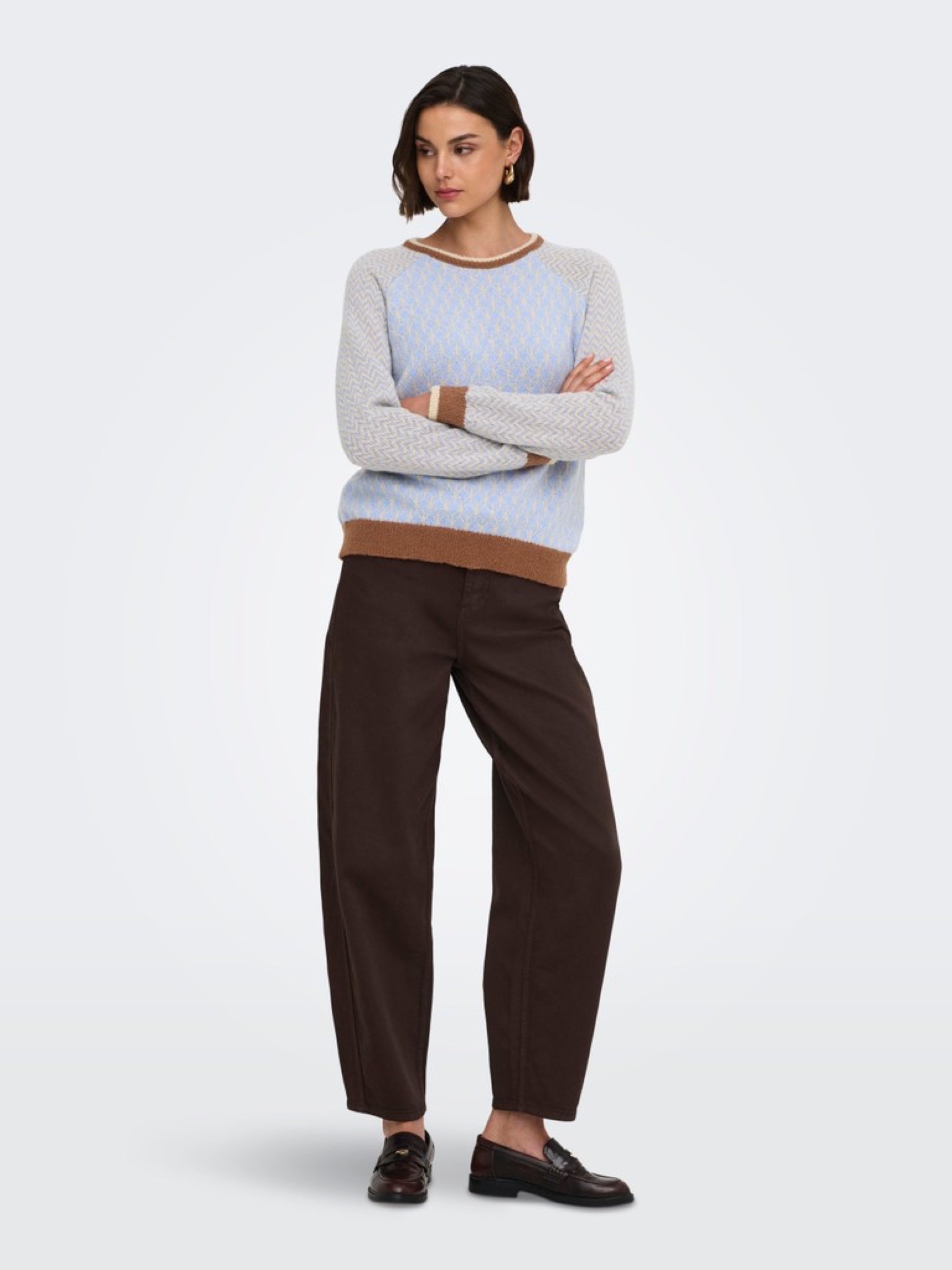 JDYBRYN Pull jacquard col rond — Crème Brûlée Woodbine & Peachskin & Crème Brûlée Toffee Crème Brûlée Toffee | Appart 17