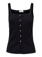JDY JDYKITTY Pull gilet col carré sans manches Noir