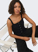 JDY JDYKITTY Pull gilet col carré sans manches Noir