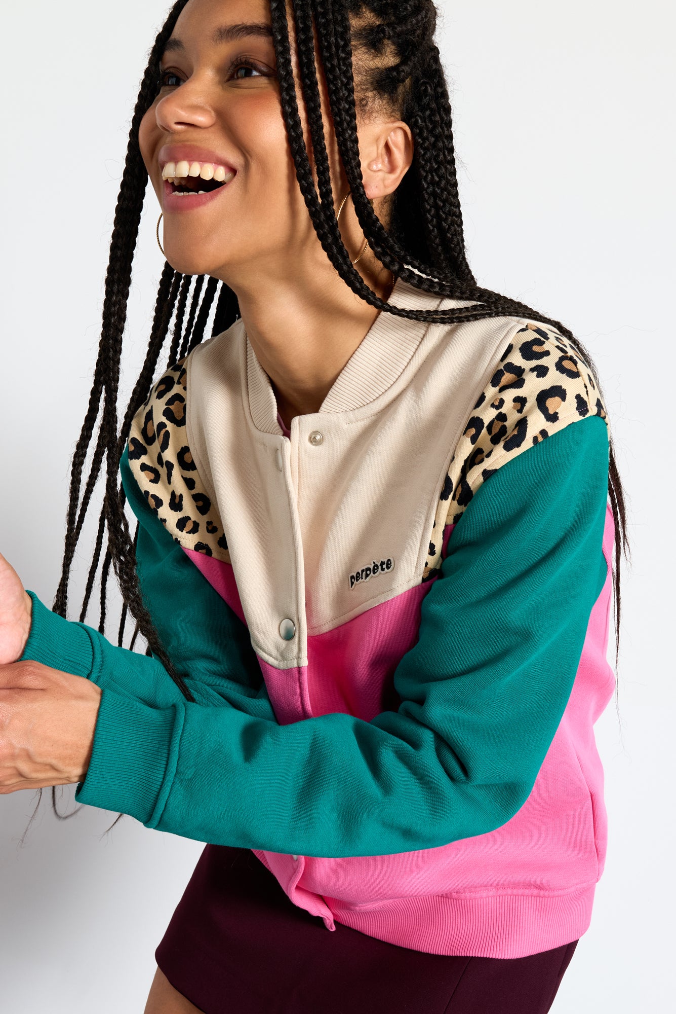 Perpéte Cardigan Jennifer rose — vue 2 — Perpéte | Appart 17 Bruxelles