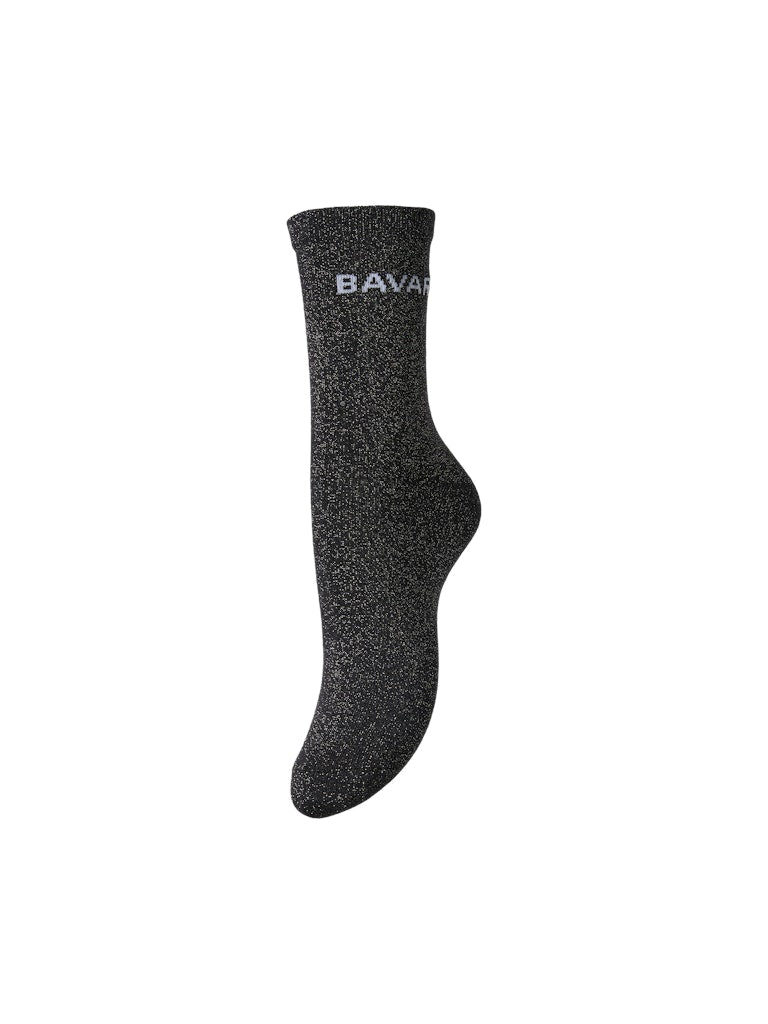 Pieces PCSEBBY Chaussettes longues pailletées femme — Asphalt BAVARDE gris foncé glitter